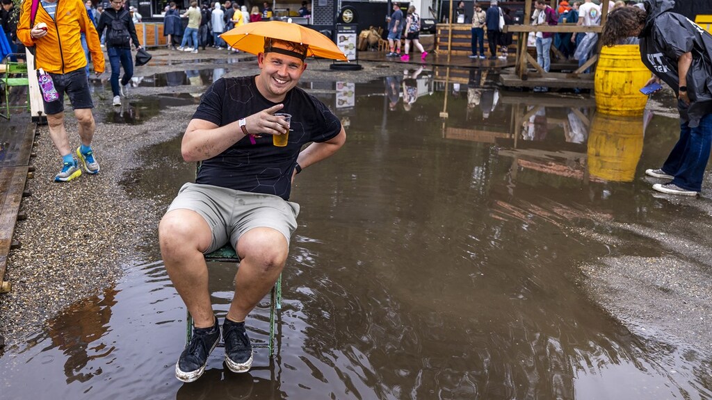 Festival visitors make the most of it.