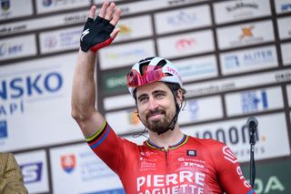 Peter Sagan (Pierre Paget Cycling) waves goodbye on the final stage of the Tour of Slovakia 2024