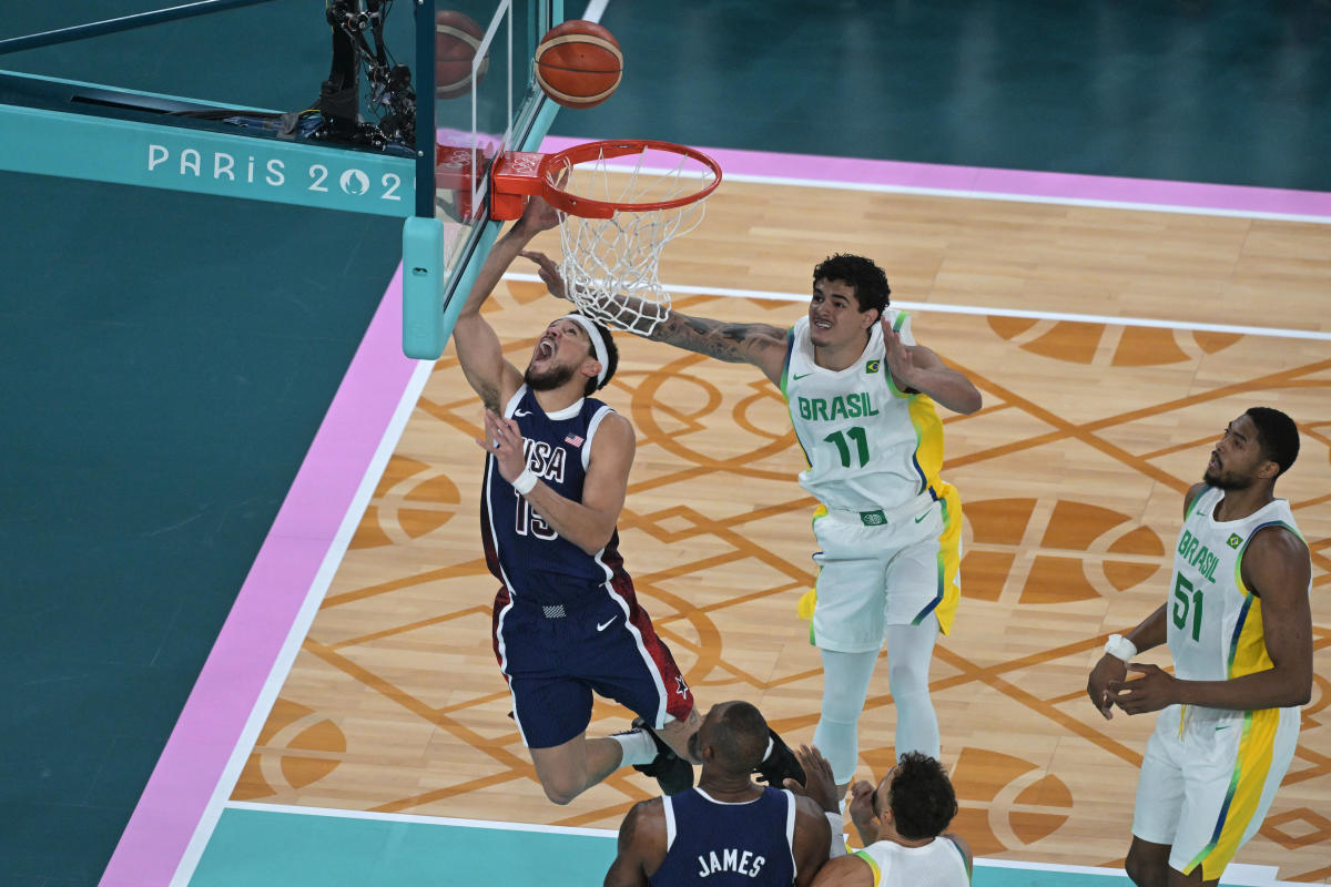 Team USA caps off greatest day of single-court basketball ever by beating Brazil in quarterfinals at 2024 Olympics